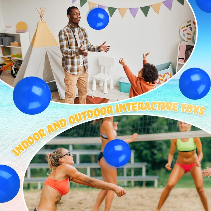 Raiten 12 Pcs Beach Ball Inflatable Beach Balls Large Inflatable Ball Floating Ball for Swimming Pool Party Favors Outdoor Activities Summer Birthday Party Supplies (Blue,12 Inch) - Image 3